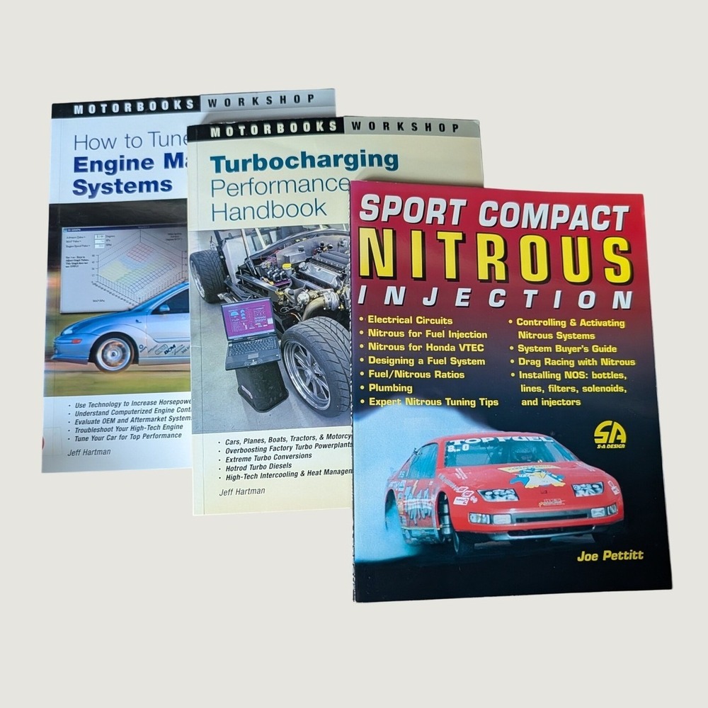 3 Performance Tuning Books Turbocharging Engine Management Nitrous Injection Set